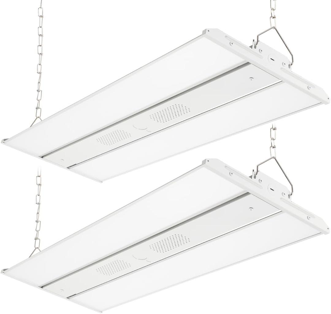 High Bay LED Shop Light 300W 42000LM 5000K 100-277V Dimmable, 3FT Commercial Grade Linear Bay Lights for Warehouse Workshop Supermarket Stadium, Power Tunable 300W/220W/165W, ETL 2 Pack
