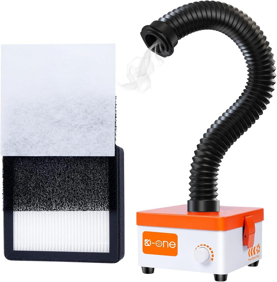 Solder Fume Extractor,Smoke Purifier,Powerful Suction Smoke for Soldering Iron, DTF, 3D Printing,Stepless Control & Efficient 3 Layer Filtration (White)
