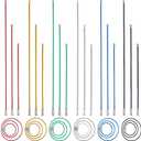 SUNNYCLUE 1 Box 36Pcs 6 Colors 2mm Wire Keychain Cable Stainless Steel Cable Wire Key Chain Colorful 4.61/5.98/8.15 Inch Heavy Duty Hanging Keyring Loops for Keychains Luggage ID Tag Keeper DIY Crafts