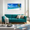 XXMWallArt FC2450 Seascape Wall Art Tropical Paradise Beach With White Sand and Coco Palms Canvas Wall Art Summer Beach Nature Pictures for Living Room Bedroom Home and Office Decor, 40"L x 20"W