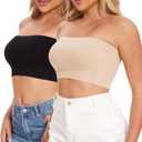 JOYSHAPER Strapless Bras for Women Seamless Padded Bandeau Bra Wireless Tube Top Bralette Comfort Tube Bra S