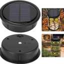 2 PCS Upgraded Solar Light Replacement Top for Outdoor Hanging Lanterns, 4.13 inch Warm White LED Solar Panel Lantern Lid Lights Parts, DIY Home Garden Night Decor Patio