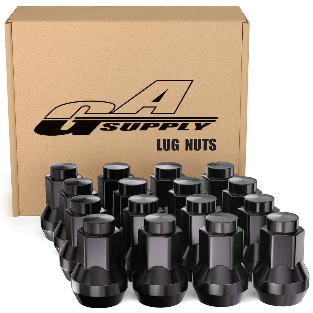 GAsupply 10x1.25 ATV Lug Nuts 14mm Hex, 10x1.25mm Closed End Acorn Tuner Black Lug Nut 1.2" 30mm Tall Conical Seat 60 Degree for Aftermarket Wheels, 16 Pcs