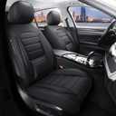 Car Seat Covers Full Set, 5Pcs Universal Leather Seat Covers for Cars, Waterproof Front and Rear Seat Covers Breathable Automotive Vehicle Seat Cover for Most Trucks, SUVs, Sedans, Black