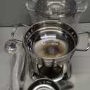 Shabu hot pot Stainless Steel Chafing Dishes hotpot single Mini cooking pot Cookware Non-Magnetic Burner with 2 spoons