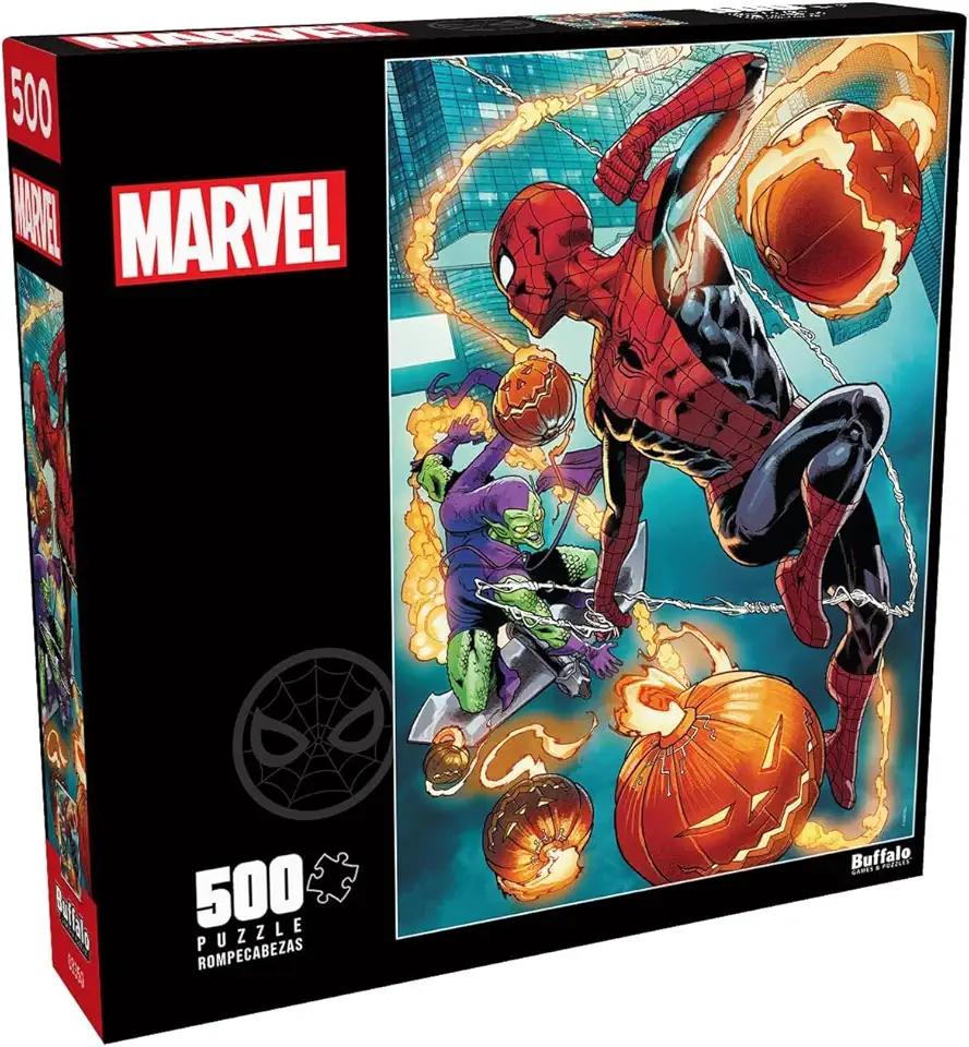 2 PCs Buffalo Games - Marvel - Spider-Man vs. Green Goblin - 500 Piece Jigsaw Puzzle for Adults -Challenging Puzzle Perfect for Game Nights - Finished Size is 21.25 x 15.00