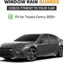 Shatterproof Taped-On Window Deflectors for Toyota Camry 2025 2026 with Black Trim, Rain Guards, Window Visors for Car, Vent Deflector, 4pcs