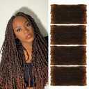 Afro Kinky Bulk Hair For Dreadlock Extensions Repair Locs,Twist Braiding, 100% Handmade Braiding Hair 30Grams each bundles Total (16Inch #1B30 4Bundles/Pack)