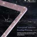 Bling License Plate Frames for Women, 2 Pack, Clear Rhinestone, Pink