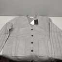 New Sweater V-Neck Solid Color Cardigan Sweater Men's Lazy Style Jacket Clip (Gray, XL)