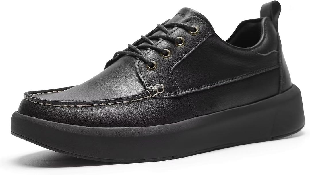 Men's Orthopedic Leather Dress Walking Shoes: Soft Business Hammer Toes Plantar Fasciitis Diabetic Formal Shoes, Cushion Arch Support Foot Hell Pain Relief Travel Golf Sneakers Black Size 11.5