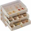 Jewelry Box For women, 3 Layer Large Jewelry Organizer With Acrylic, Multi-Function Storage Box, Accessory Holder With 3 Drawers, For Earrings Necklace Ring Bracelet