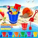 12PACK Beach Pool Party Favors Includes 84PCS Beach Toys for Kids Ages 4-8 8-12, Summer Sand Toys with Beach Balls, Kids Sunglasses, Bubble Wands, Buckets, Shovels, Molds, Party Decorations
