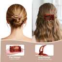 6 Pack Flat Hair Clips for Women Girls, French Flat Claw Clips for Think Hair Thin Hair with Strong Hold, Non-Slip, Matte Classic Barrettes for All Hair Styling (Black, white, dark tortoise)