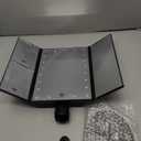 FASCINATE Lighted Makeup Mirror, 21 Bright LED Lights, 3x/2x/1x Magnifying Trifold LED Vanity Mirror, Touch Control Dimmable Brightness,180  Rotaion (Black)