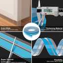 Silicone Door Draft Stopper - T-Shaped Weather Stripping for Doors & Windows, Draft Gap Seal (Clear, 1.37in x 16.5ft)