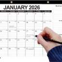 3 x 17"12" Wall Calendar 2026.01-2027.6 Desk or Wall Calendar from January 2026 to June 2027, 18 Months Calendar with Thick Paper for Family or Office (Black)