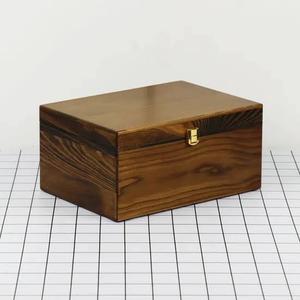 Wooden Storage Box Wood Box with Lid 12.5x10.5x5.5 in