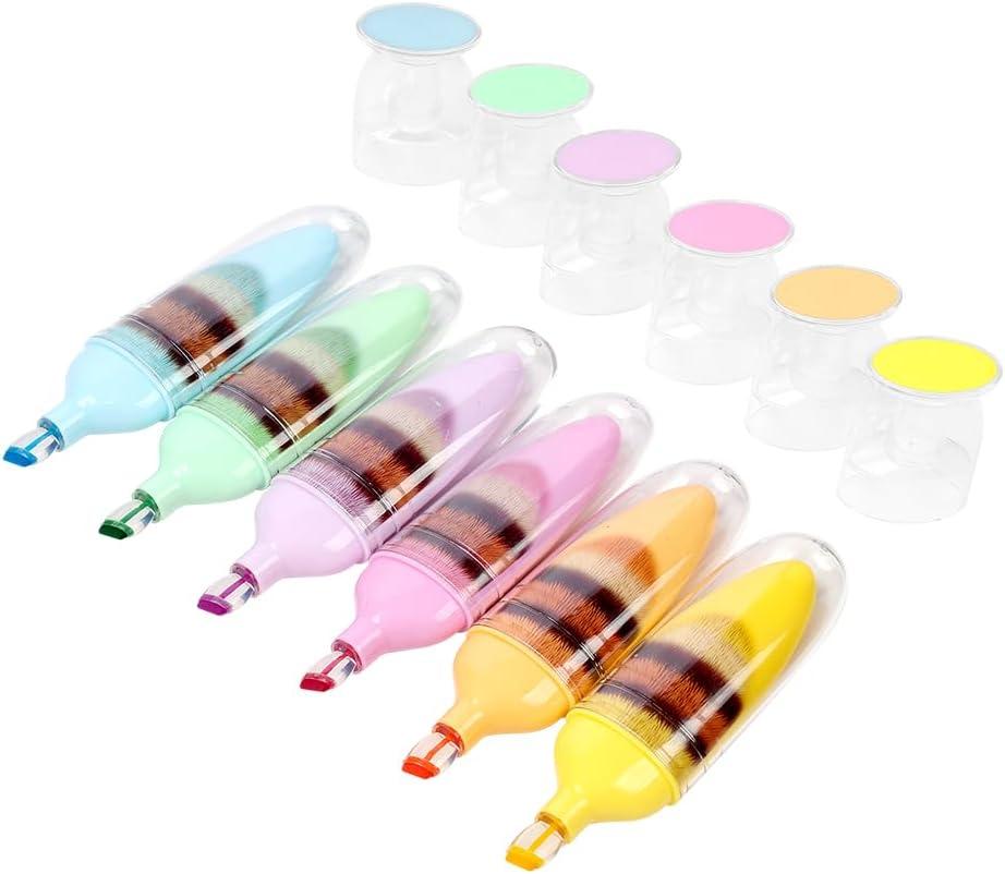 3 x 6 Pcs Scented Highlighters Pens,Cute Design Assorted Colors Highlighter Set,Transparent Widen Chisel Tip,Dry-Quickly,No Bleed,Ideal for Office