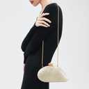 Acrylic Seashell Clutch Purse for Women, Elegant Marble Evening Bag with Gold-Tone Magnetic Clasp, Wedding Party Clutch Handbags, White