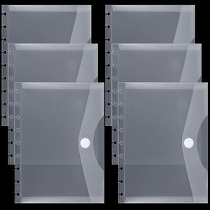 6 Pack 9 Disc Planner Pockets 7 x 9.25 Inches Medium Size Discbound Notebook Dividers Planner Inserts Envelopes Pocket for School Office Home Work Organizer