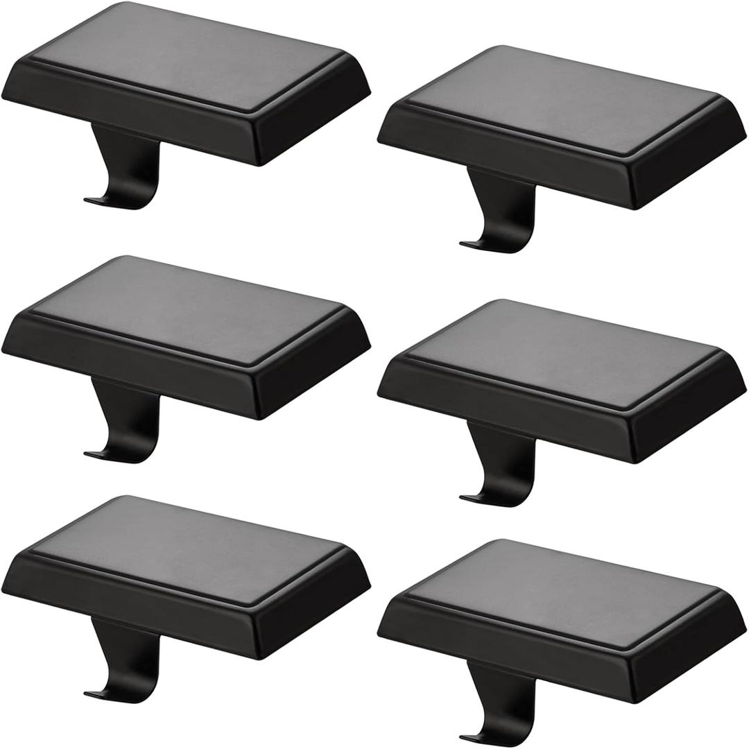 6 Pack Christmas Stocking Holders Ornament Hooks Mantel Weighted Stocking Hangers Metal Hanging Hooks Heavy Duty Stocking Holders Bases for Mantel Fireplace Party Decoration (Black, 6)