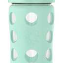Lifefactory 16-Ounce Glass Water Bottle with Active Flip Cap and Protective Silicone Sleeve, Mint