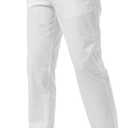 Plaid&Plain Men's Slim Fit Dress Pants Stretch Khaki Pants Wrinkle Free (White) 38Wx28L