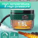Handheld Steam Cleaner with Handle Control, 1.6L Large Water Tank, 3-Level Adjustable, Thickened Hose, Portable Steam Cleaner, High Temperature Pressurized Steamer for Home, Kitchen, Car (Dark Green)