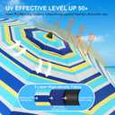 Duerer Beach Umbrellas, 8.5FT Beach Umbrella for Sand with Anchor Heavy Duty Windproof, Height Adjustable Tilt Iron Pole, Portable Beach Umbrella with Carrying Bag for Beach, Patio Garden Outdoor