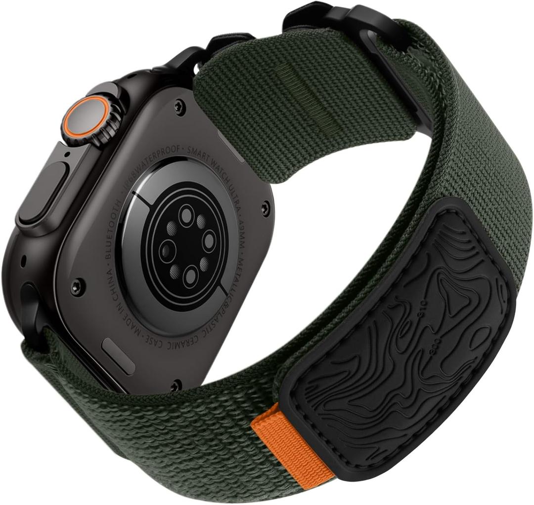 Bandletic Compatible with Apple Watch Series 10 Band Men Women, Wide Tactical Stretchy Nylon Soft Sport Loop for iWatch 49mm(Ultra 3/2/1),46mm(11/10),45mm(9/8/7),44mm(SE3/SE2/SE/6/5/4),42mm(3/2/1)