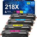 218X Toner Cartridges 4 Pack (with Chip) 3301fdw Replacement for HP 218X 218A Work for HP Color Laserjet Pro MFP 3301fdw 3201dw 3301sdw 3301cdw Printer High Yield Ink W2180X W2180A (4 Pack, B/C/Y/M)