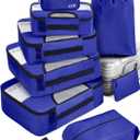 Veken 8 Set Packing Cubes for Suitcases, Travel Bag Organizers for Carry on Luggage, Suitcase Organizer Bags Set for Travel Accessories in 4 Sizes, Blue