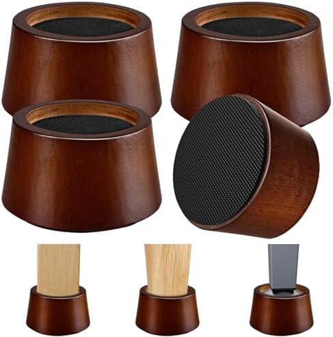 KOIKEY Furniture Raisers Bed Risers - 2 Inch Wooden Circle Heavy Duty Furniture Height Extenders Lifts for Sofa Couch Desk Chair Table Base Raising Space, Convenient Store and Cleaning, Pack of 4