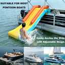 Inflatable Pontoon Slide, Quick Setup Portable Water Slide for Boat Dock, Lake Pool, Summer Party