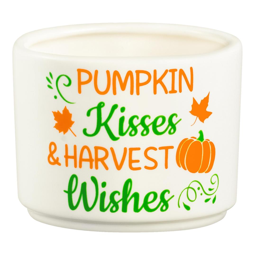 WATINC Fall Autumn Candy Dish Mini Ceramic Candy Bowl Tiered Tray Decor, Pumpkin Maple Leaves Sweets Table Shelf Decorations, Farmhouse Harvest Wishes Accents for Thanksgiving House (2Pcs)