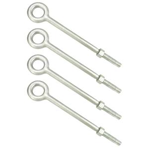 QWORK Eye Bolt with Nuts, 3/4'' x 12" Galvanized Eye Bolt, 4 Pack