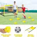 Pro-Grade Kids Backyard Soccer Goal, Tear-Resistant 5-Layer Polyester Soccer Net & 10mm Poles for Maximum Durability, 6x4ft, Pop Up Portable Soccer Training Equipment Set with Size 4 Ball