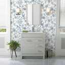 5 x Safiyya Contact Paper Blue White Wallpaper Peel and Stick Modern Floral Birds Wallpaper Self Adhesive Boho Flower Wall Paper for Walls Vinyl Rolls 78.7"x17.3"