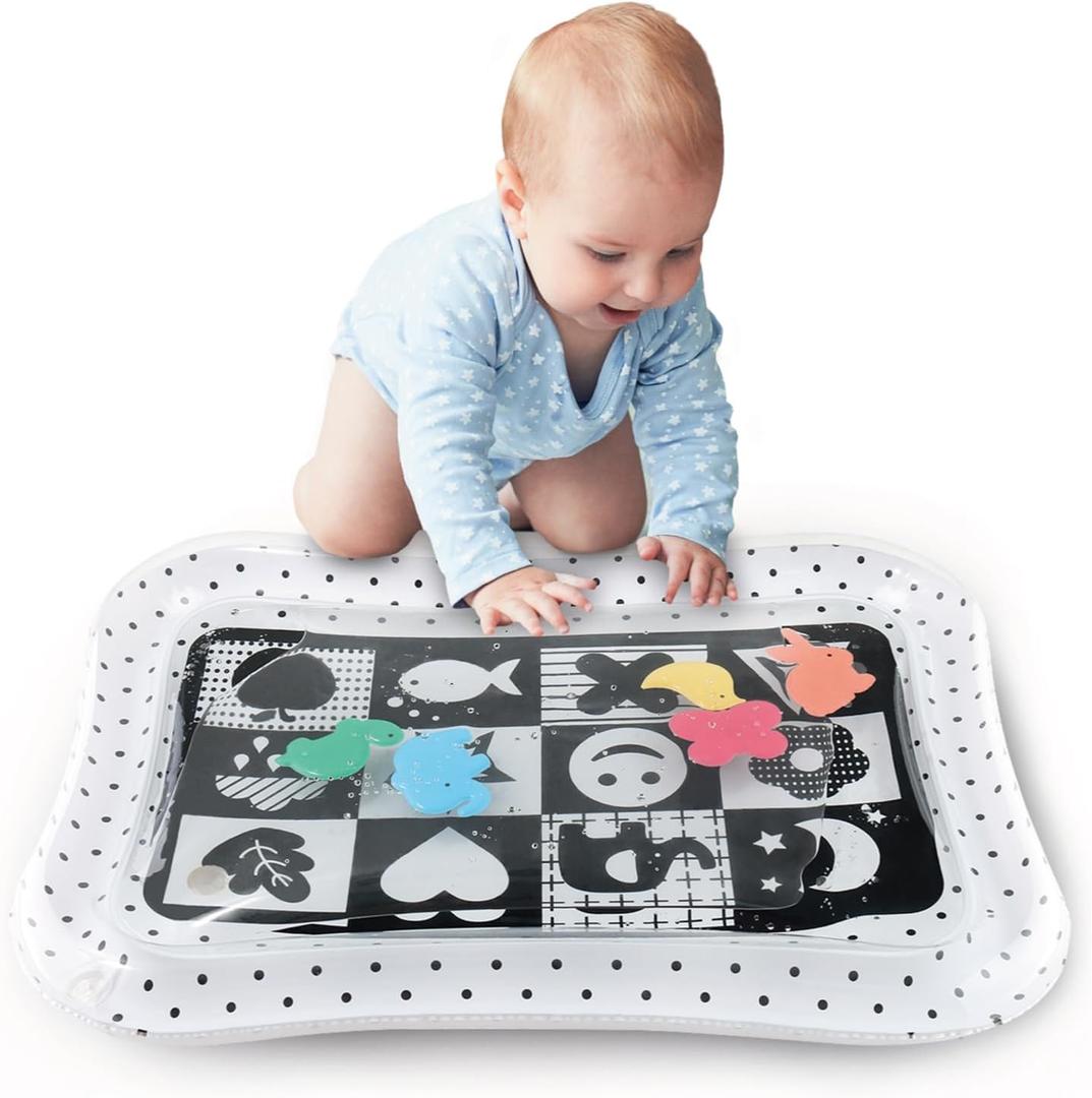 The Peanutshell Tummy Time Water Play Mat for Babies, Girls or Boys - High Contrast Sensory Developmental Toy, Infant Baby Floor Toys Games, Baby Essentials Must Haves - Montessori