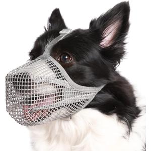 Crazy Felix Dog Muzzle, Soft Mesh Muzzle for Dogs Labrador German Shepherd, Breathable Adjustable Mouth Guard for Biting Chewing Scavenging, Allows Panting and Drinking(Grey, M) 