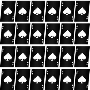 Chumia Poker Card Bottle Openers Stainless Steel Poker Card Beer Ace Bottle Cap Openers for Wedding Birthday Party Bridal Shower Table Tools Supplies(Black,24 Pieces)