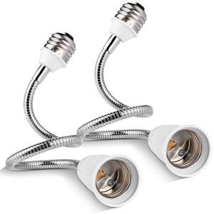 Light Socket Extender Adapter, Standard Bulb Screw Base 6in 1ft 2ft Flexible Extension Adapter, Bendable Adjustable Extension Neck Grow Light Socket Stand