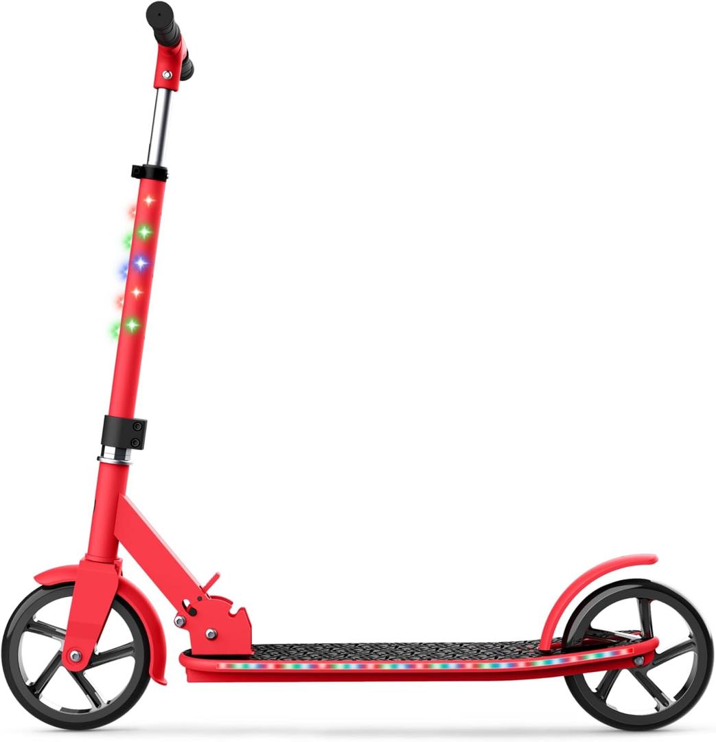 Jetson Jupiter Jumbo 2-Wheel Kick Scooter, Sturdy Wide Deck, Height Adjustable Handlebar, Rear Brake, Easy-Folding Mechanism, 8 inch wheels