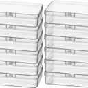12 Pack Rectangular Clear Plastic Storage Containers Box with Hinged Lid for Beads and Other Small Craft Items (4.5 x 3.3 x 1.1 inch)