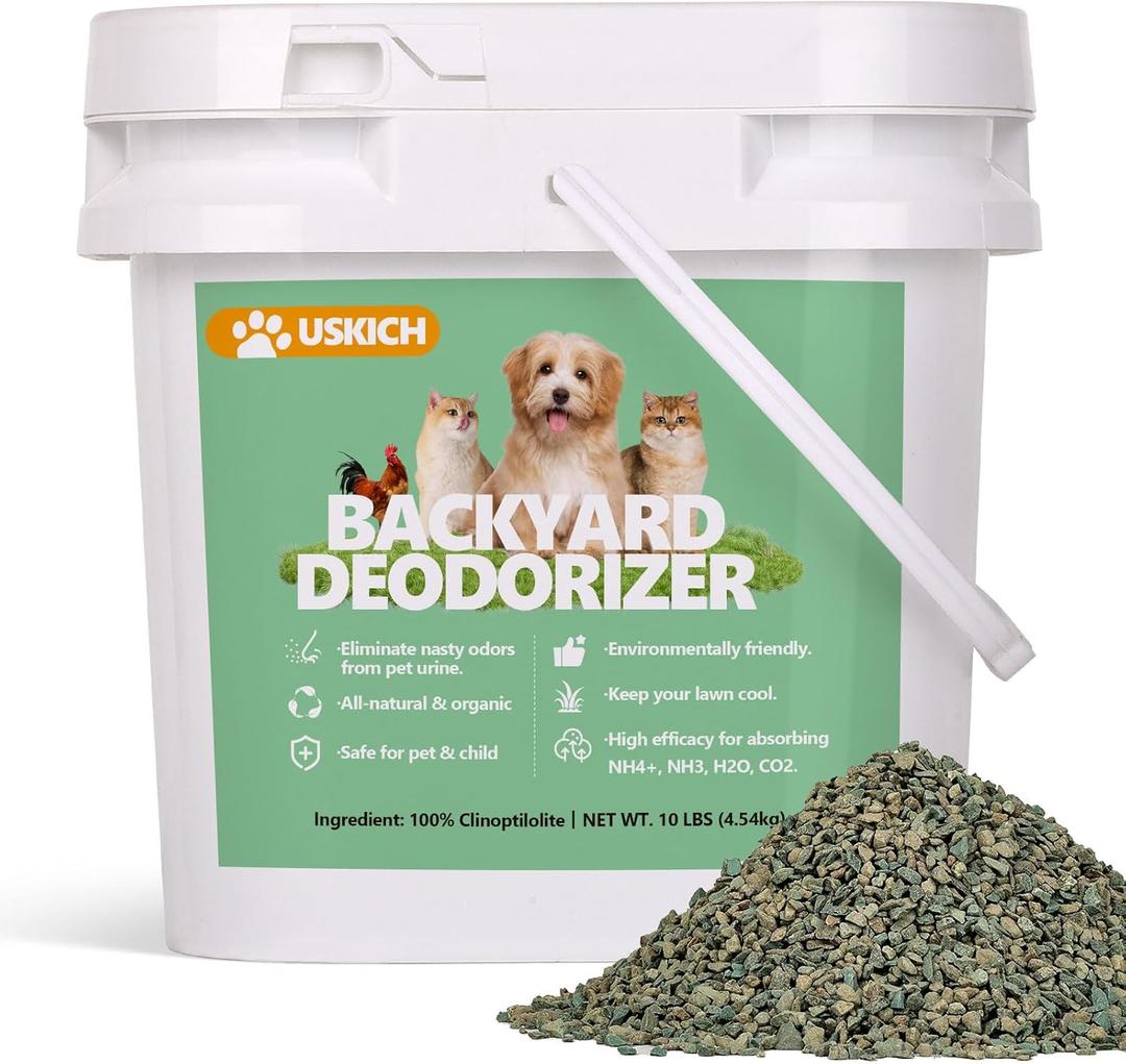 Backyard Deodorizer,10 lbs Yard Odor Eliminator,Eliminates Stool and Urine Odor on Potty Patches,Artificial Turf,Grass,Lawns,Patios,Concrete&Playgrounds-Cat Litter Box Odor Eliminator & Freshener (160 Ounce (Pack of 1))