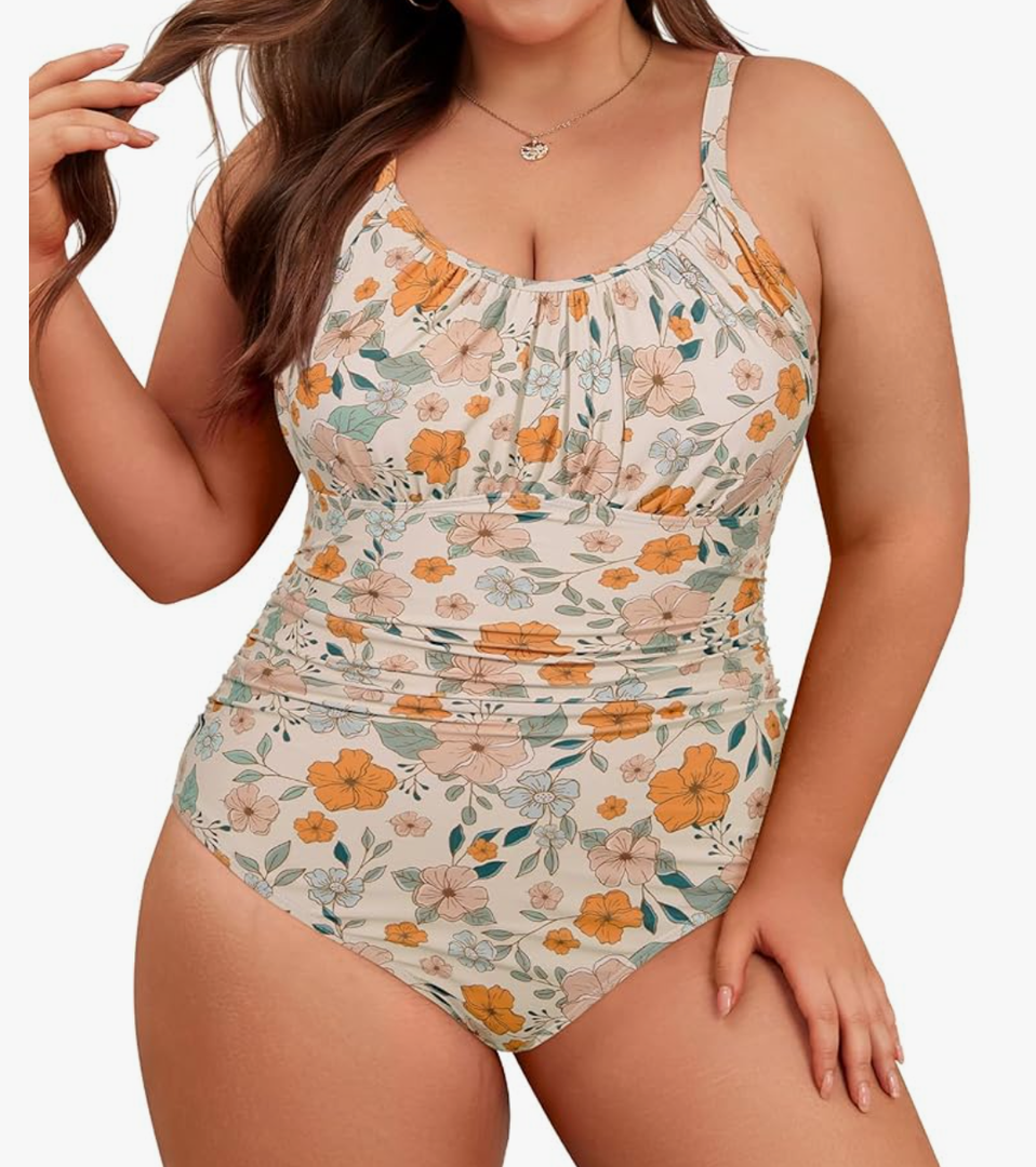 Women Plus Size Bathing Suit Tummy Control Womens Swimsuits One Piece Plus Size Swimsuits Vintage Swimwear 3XL