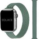 Solace Bands Slim Imperium Loop - Compatible with Apple Watch Bands Sport Loop Band for Women and Men, iWatch Bands for 38mm 40mm 41mm 42mm 44mm 45mm Ultra, SE and Series 8 7 6 5 4 3 2 1 (38/40/41MM - M, Green)
