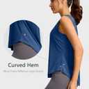 Soothfeel Womens Workout Tops for Women Sleeveless Tennis Yoga Shirts Lightweight Loose Athletic Running Tank Tops (Small, Blue)