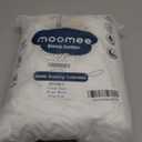 MooMee Fitted Bottom Sheet Only 100% Washed Cotton Linen Like Breathable Textured Durable Soft Comfy Deep Pocket Fits Mattress up to 17" (Bright White, King)